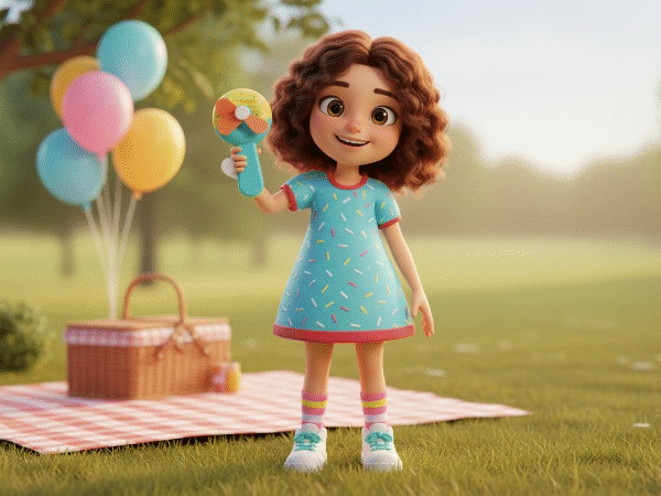 Handheld Donald Shape Toy Fan for Kids – Cute Cartoon Design, Safe Soft Blades, Portable Mini Fan for Summer Play & Cooling (Random Color)