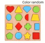Colorful Geometric Shapes Wooden Cognitive Board Puzzle – Educational Learning Toy for Kids (1–3 Years, Safe & Durable) - Image 2