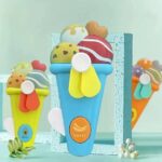 Handheld Ice Cream Cone Toy Fan for Kids – Cute Cartoon Design, Safe Soft Blades, Portable Mini Fan for Summer Play & Cooling (Random Color) - Image 4